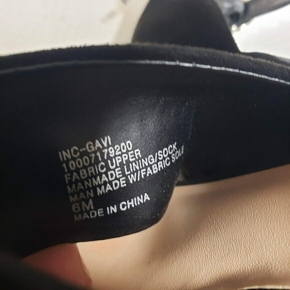 INC Womens Gavi Black Open Toe Ankle Strap Buckle Zip High Heels Sandals Size 6 - Picture 7 of 9